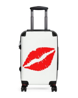 Red Lipstick Lips Luggage