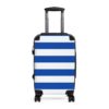 Blue and White Striped Luggage