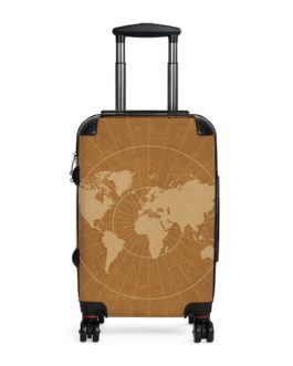 World Map Luggage (Brown)