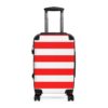 Red and White Striped Luggage